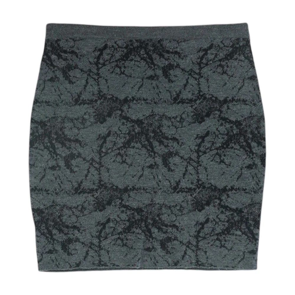 Gray Print Mini Skirt
