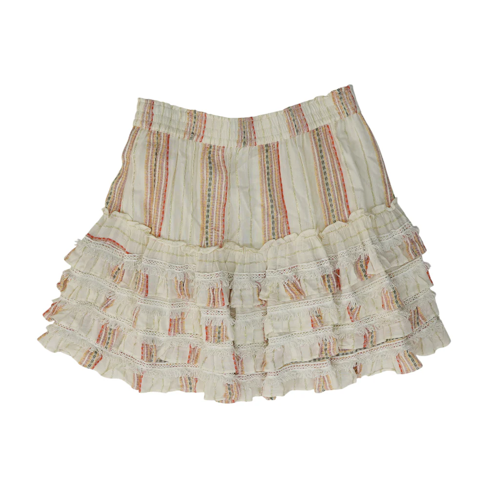 Beige Striped Mini Skirt - Image 2