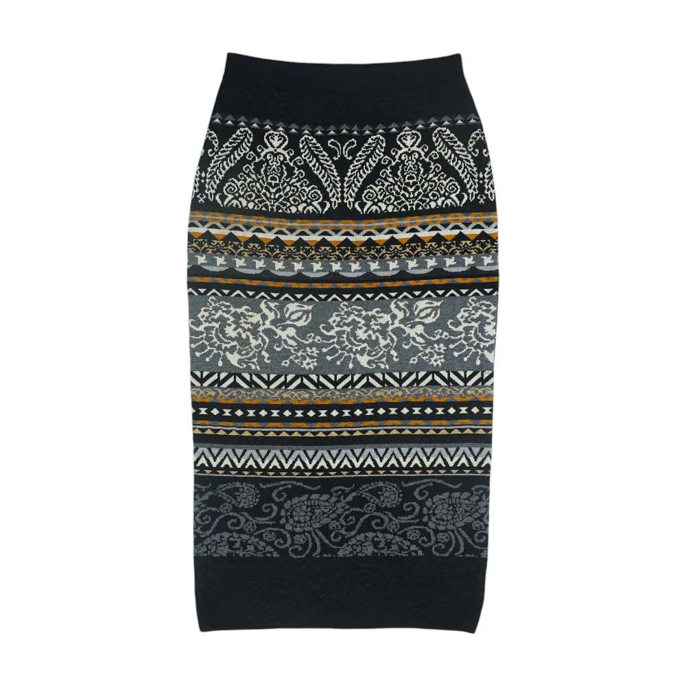 Black Print Maxi Skirt