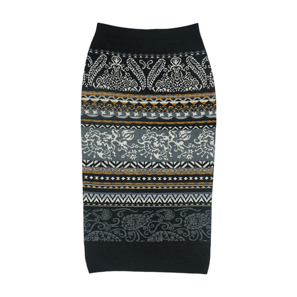 Black Print Maxi Skirt - Image 2