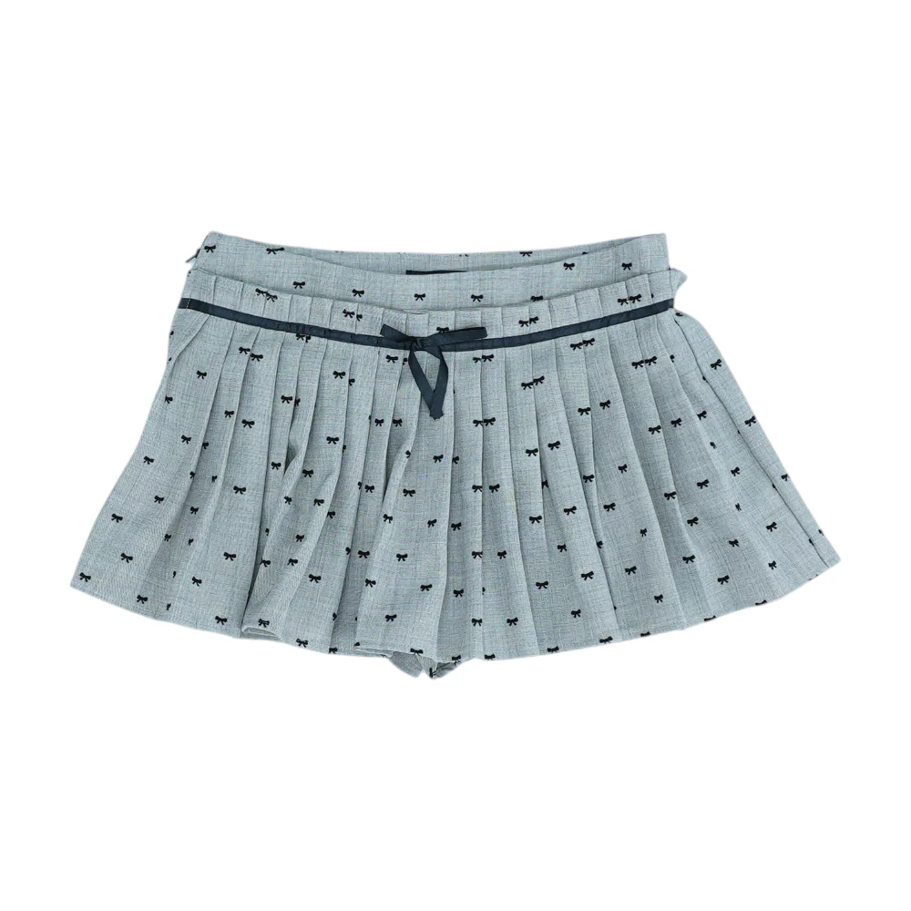 Gray Graphic Mini Skirt