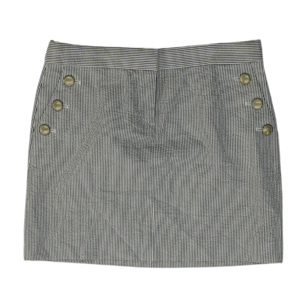 White Striped Mini Skirt