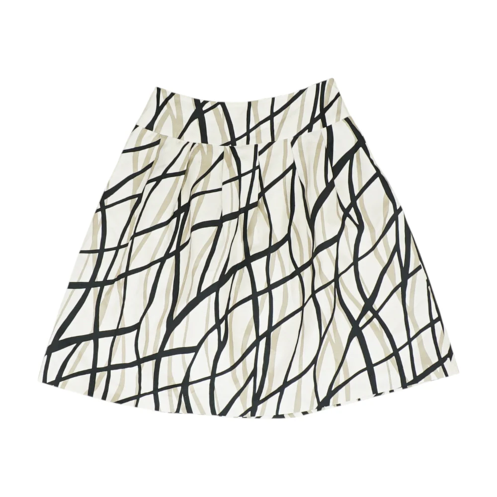 Beige Print Mini Skirt