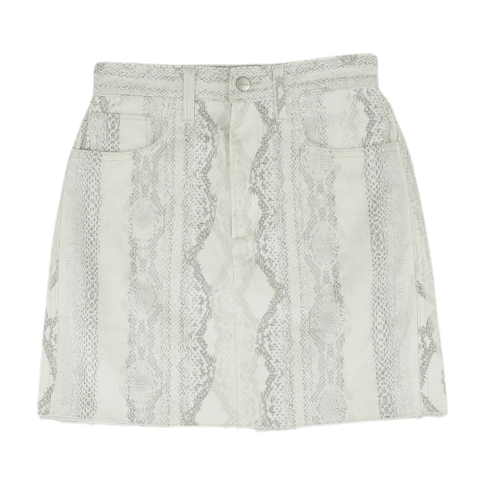 Gray Animal Print Mini Skirt