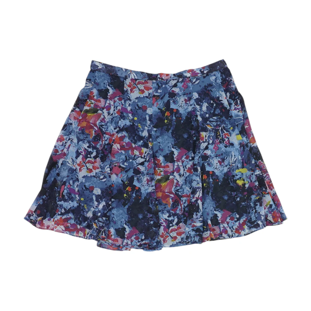 Blue Abstract Mini Skirt