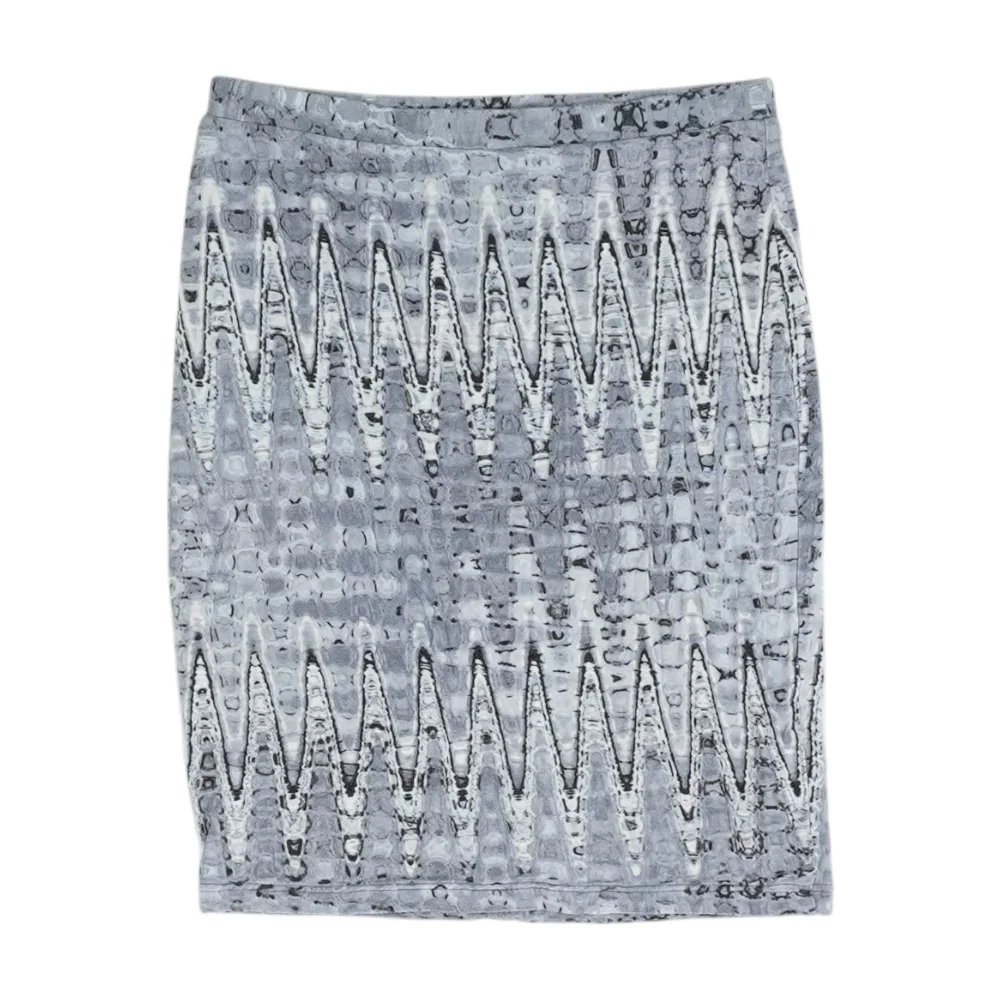 Gray Abstract Mini Skirt