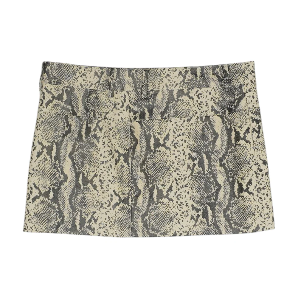 Gray Animal Print Mini Skirt - Image 2