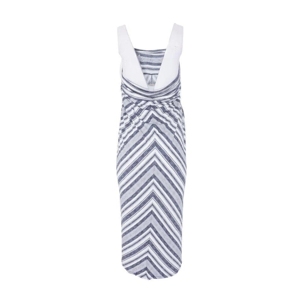 Gray Maternity Striped Maxi Skirt - Image 3