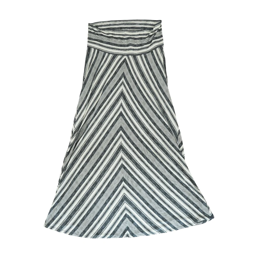 Gray Maternity Striped Maxi Skirt - Image 4