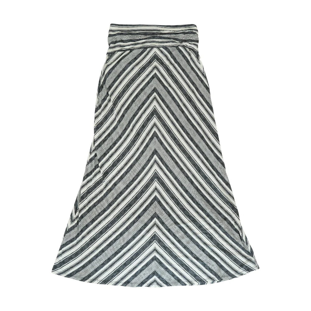 Gray Maternity Striped Maxi Skirt - Image 5
