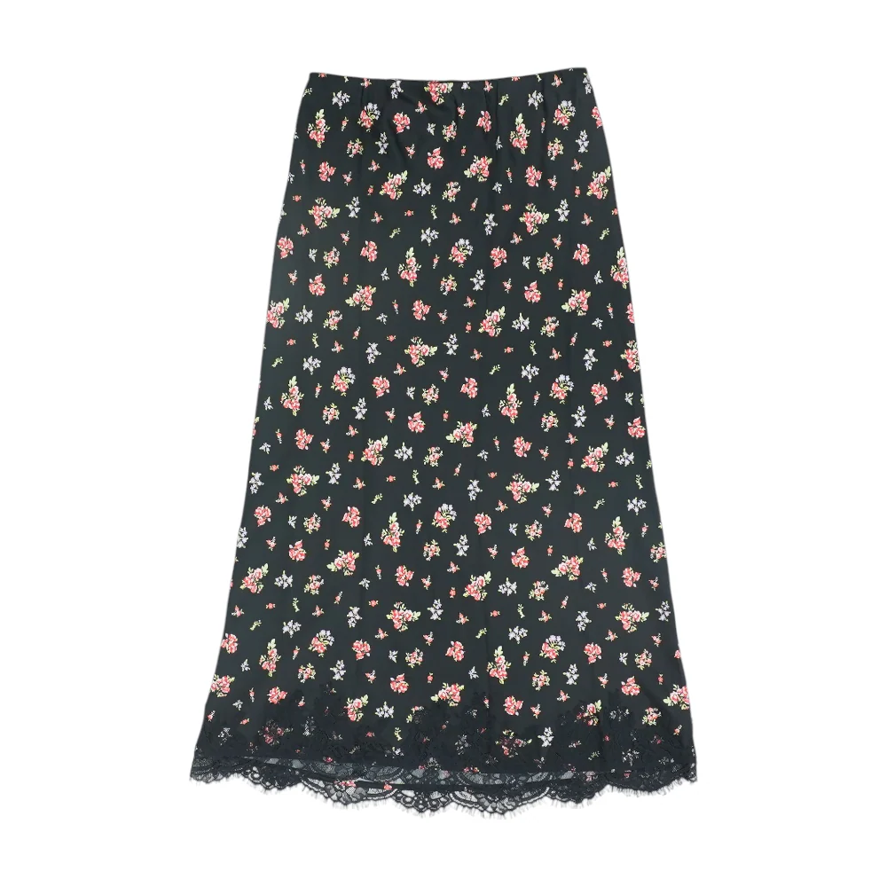 Black Floral Midi Skirt - Image 2
