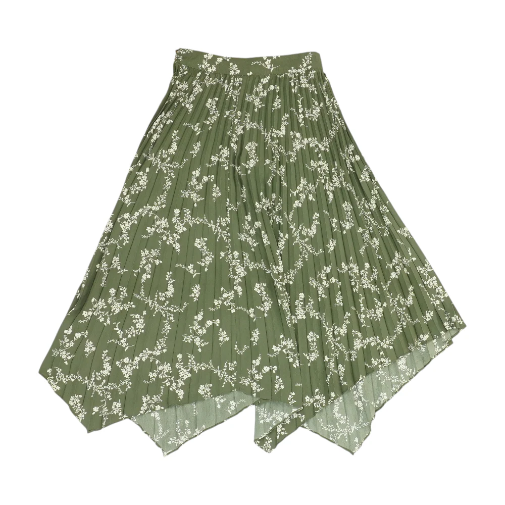 Green Floral Midi Skirt