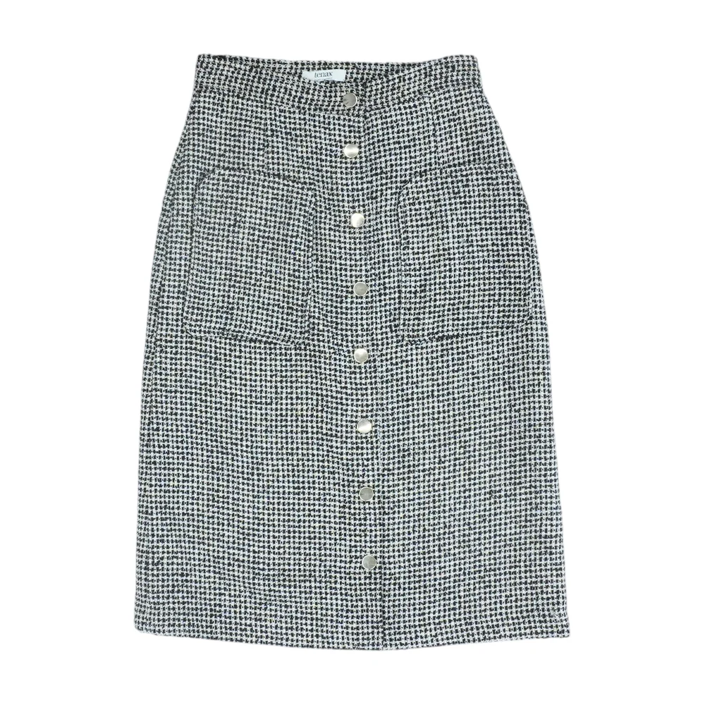 Black Check Midi Skirt