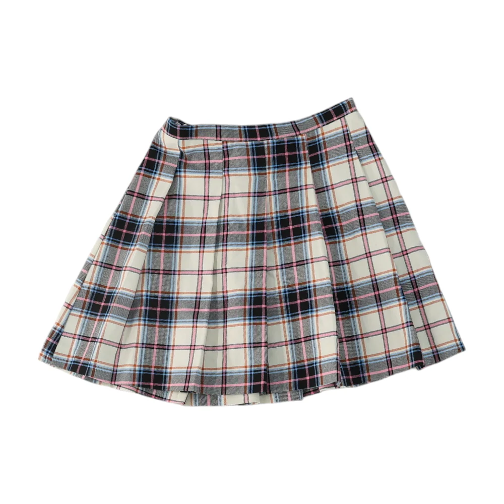 Cream Plaid Skirt