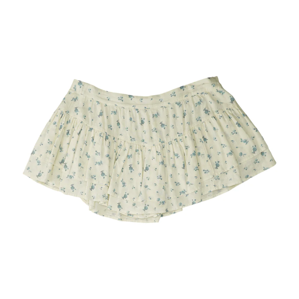 White Floral Mini Skort