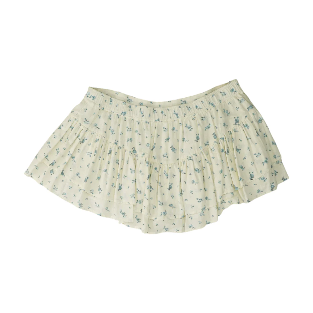 White Floral Mini Skort - Image 2