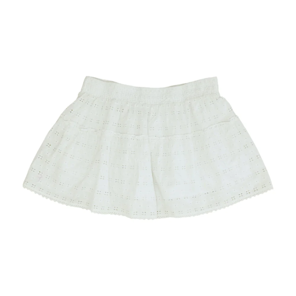 White Floral Mini Skort