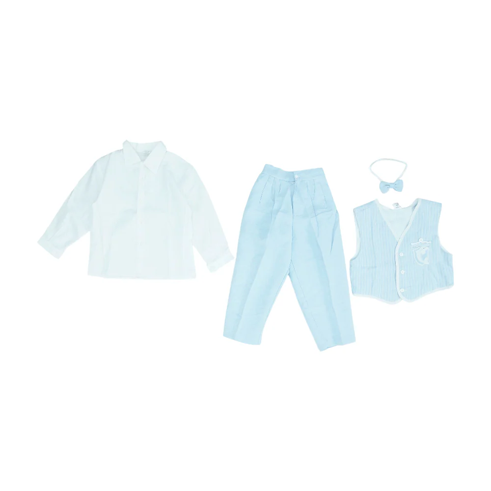Vintage Blue Striped 4pc Suit