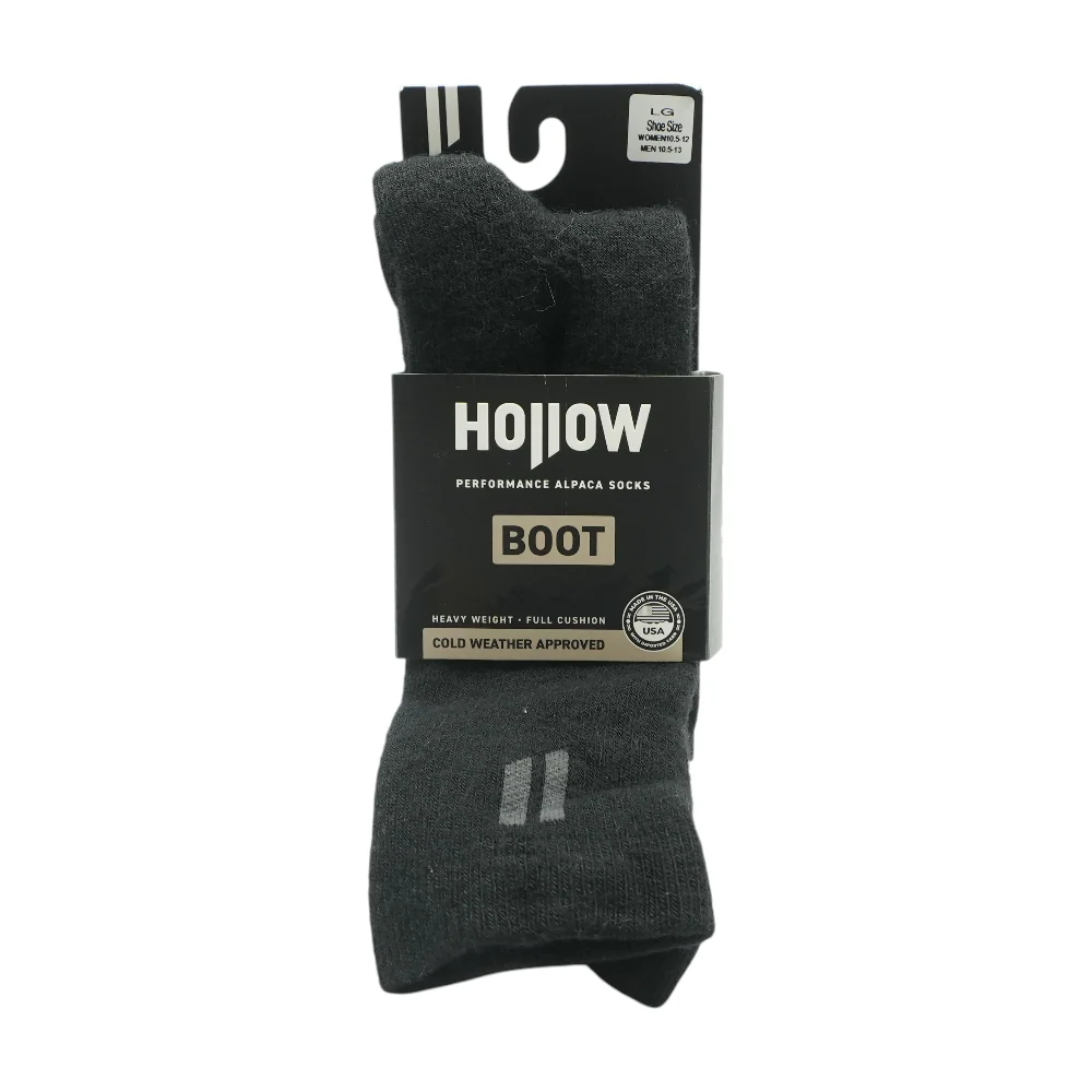 Black Solid Boot Socks
