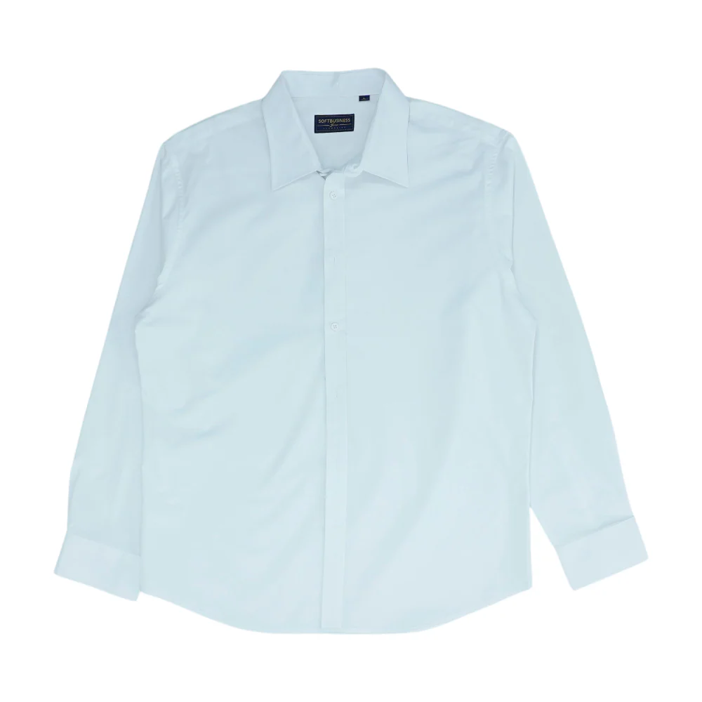White Solid Long Sleeve Button Down