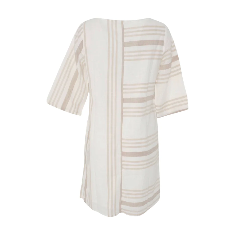 Ivory Striped Mini Dress - Image 2