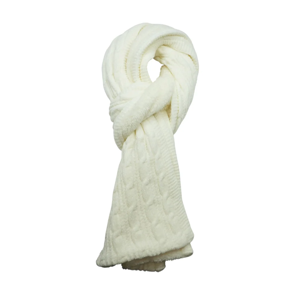 White 100% Polyester Scarf