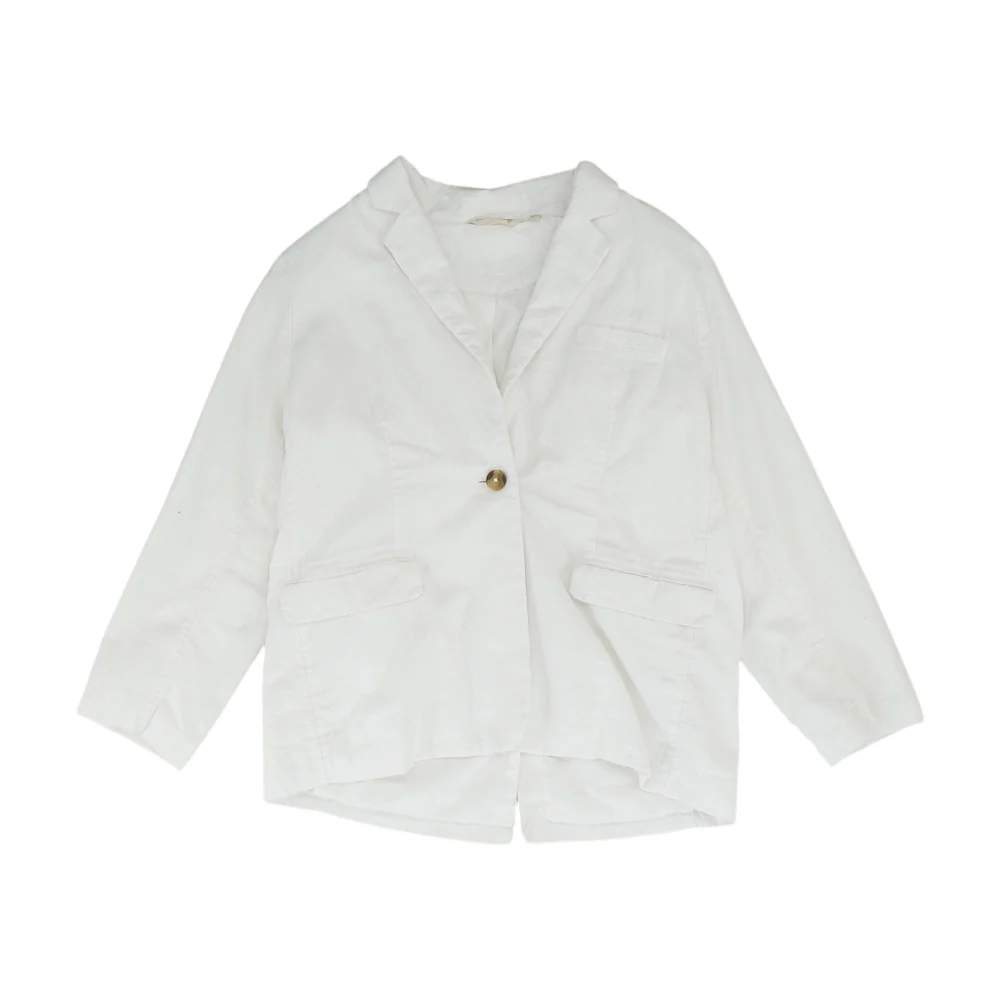 White Solid Blazer