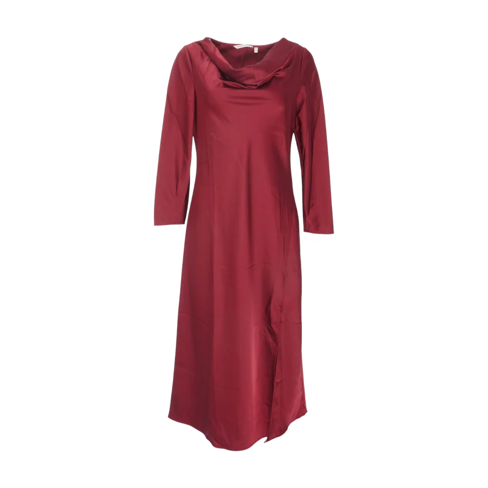 Maroon Petite Midi Dress