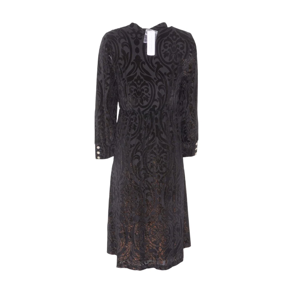Black Abstract Midi Dress - Image 2