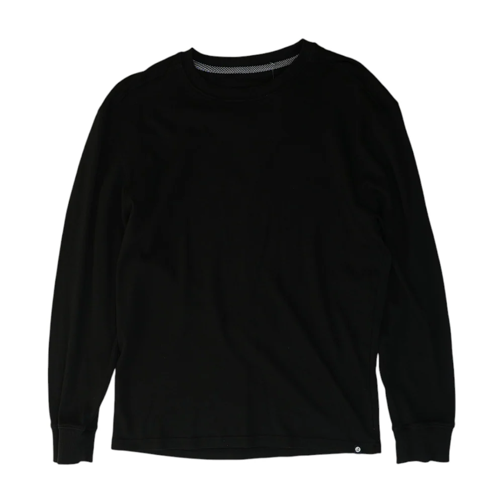 Black Solid Sweatshirt Pullover
