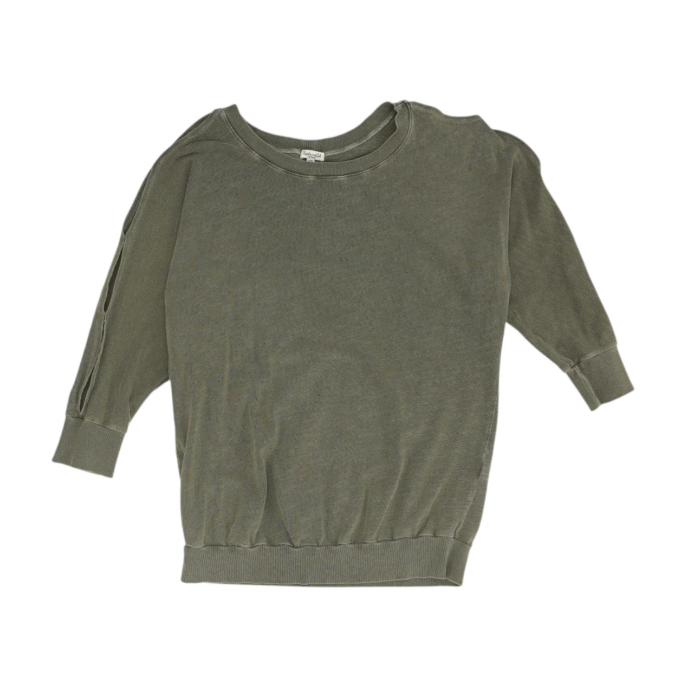 Gray Solid Sweatshirt Pullover