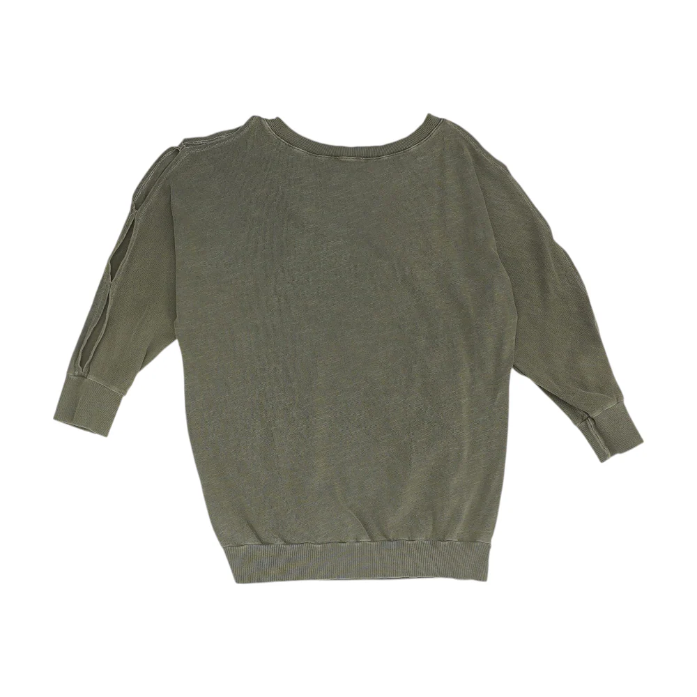 Gray Solid Sweatshirt Pullover - Image 2