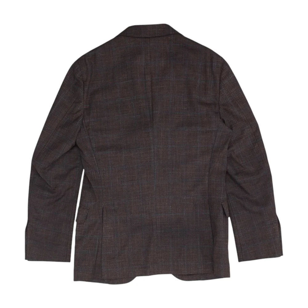 Burgundy Plaid Wool, Silk & Linen Sport Coat - Image 2