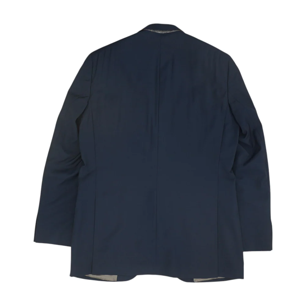 Navy Long Solid Sport Coat - Image 2