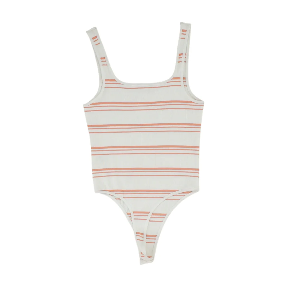 Pink Striped Bodysuit Blouse - Image 2