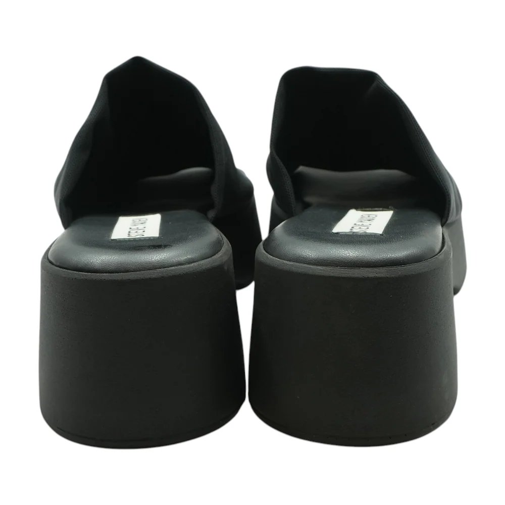Black Wedged Sandals - Image 2