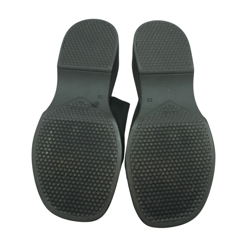 Black Wedged Sandals - Image 3
