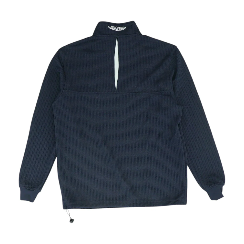 Navy Solid 1/4 Zip Pullover - Image 2