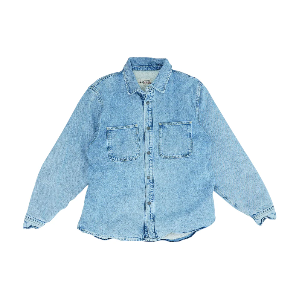 Blue Solid Denim Jacket