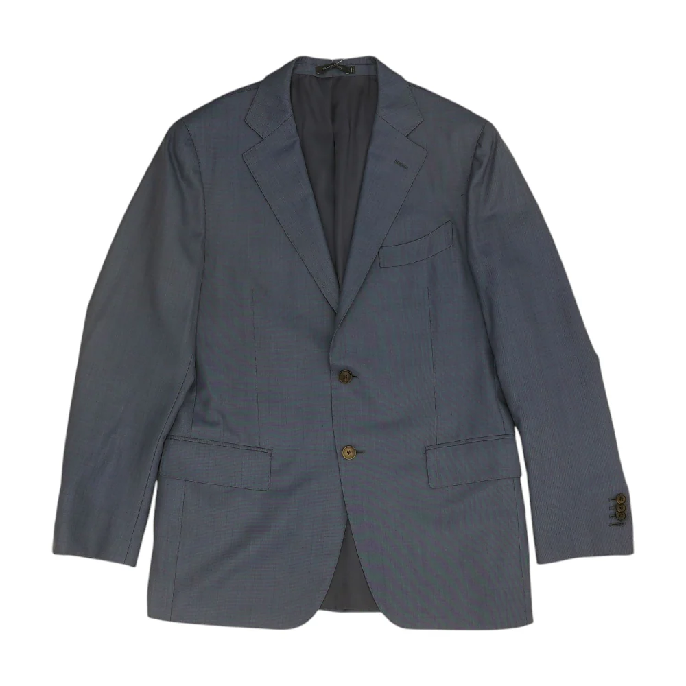 Blue Solid Suit Jacket