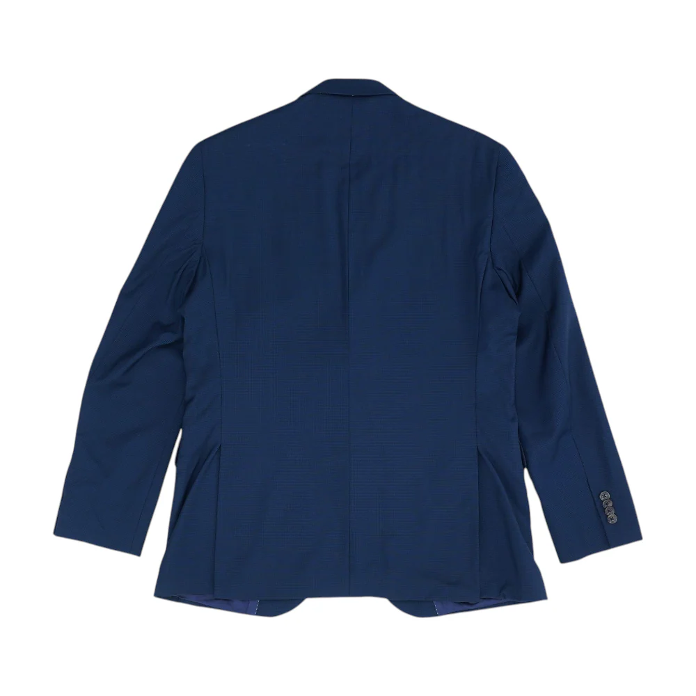 Navy Check Suit Jacket - Image 2