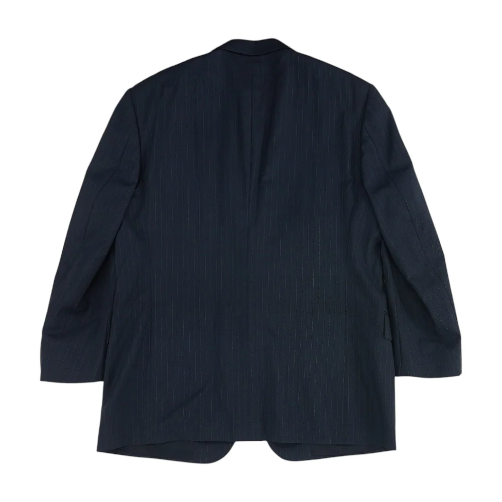 Navy Striped Suit Jacket - Image 2