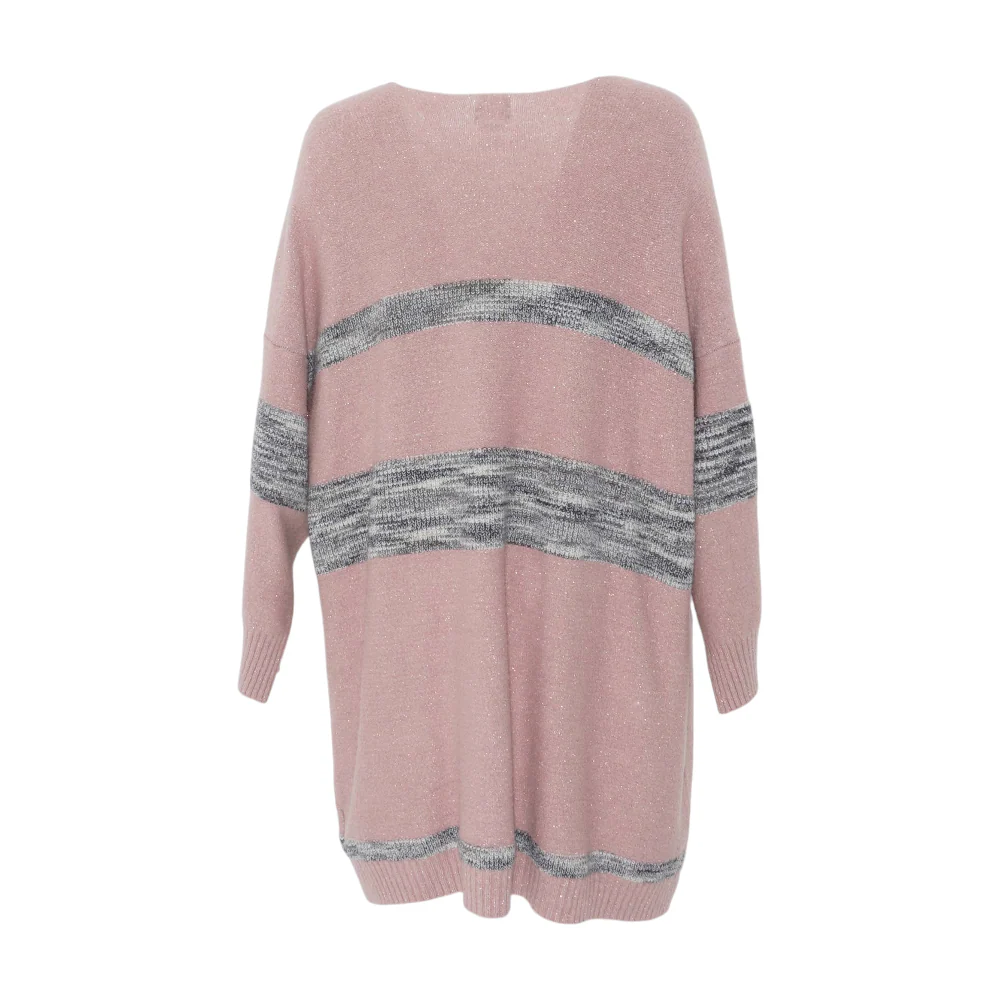 Pink Plus Striped Cardigan Sweater - Image 2