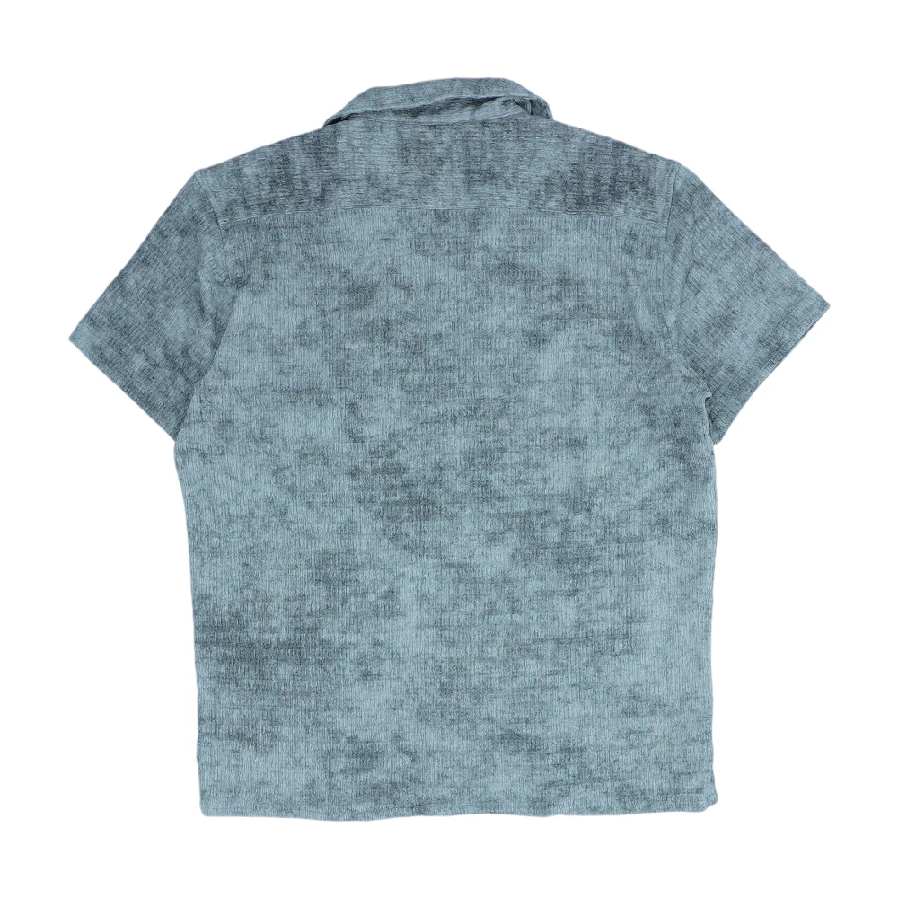Gray Solid Short Sleeve Button Down - Image 2
