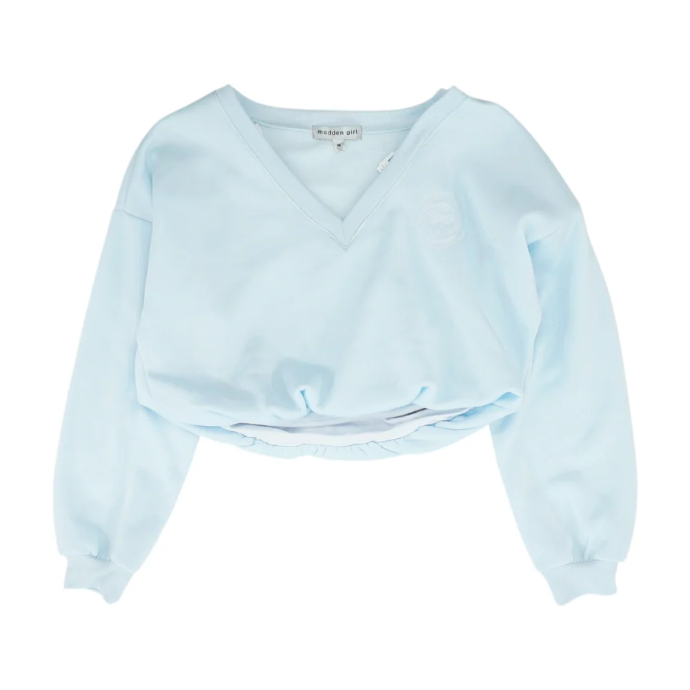 Blue Solid Sweatshirt Pullover