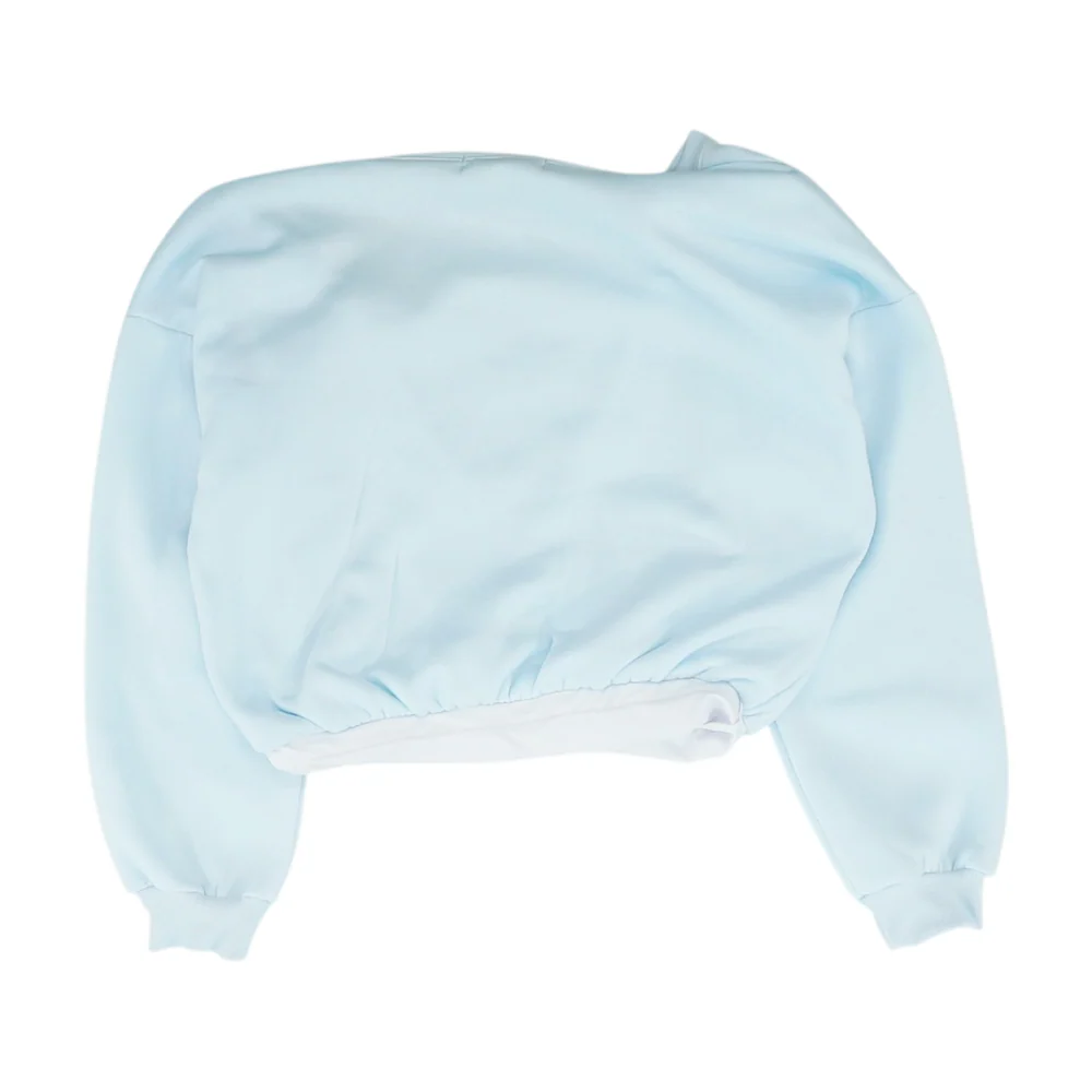 Blue Solid Sweatshirt Pullover - Image 2