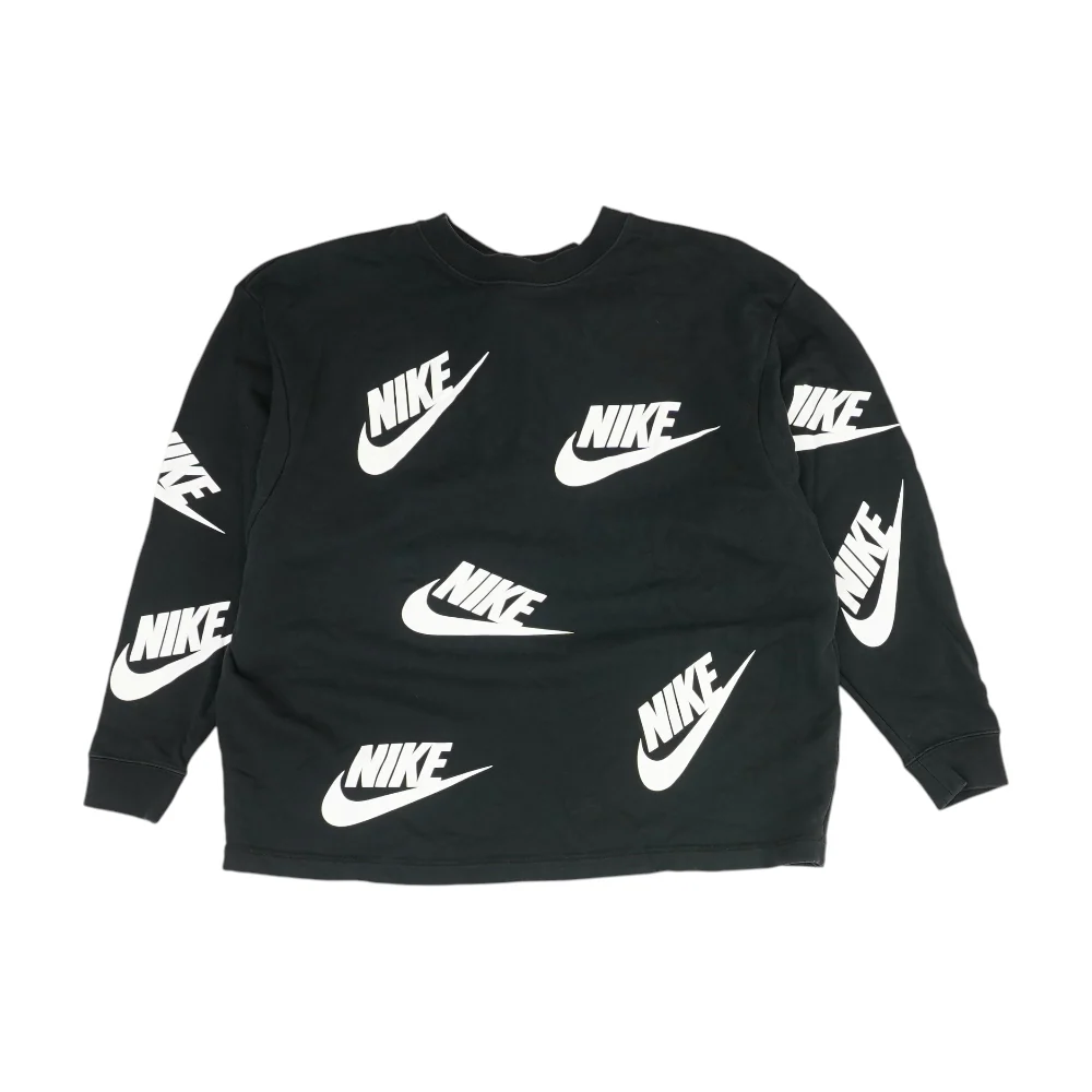 Black Solid Sweatshirt Pullover