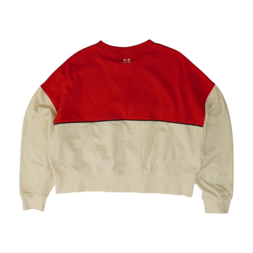 Red Color Block Sweatshirt Pullover - Image 2