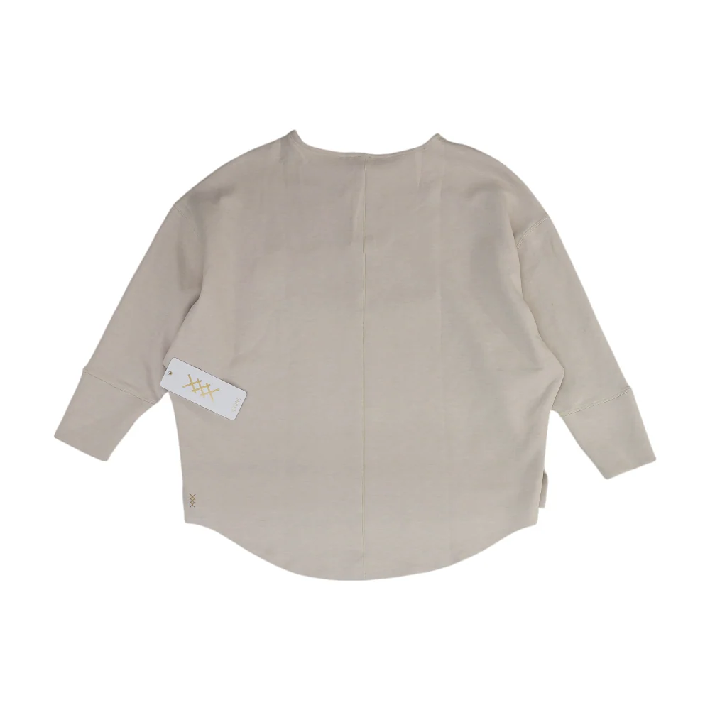 Beige Solid Sweatshirt Pullover - Image 2