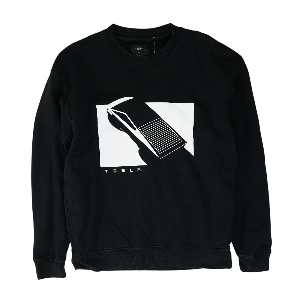 Black Solid Sweatshirt Pullover